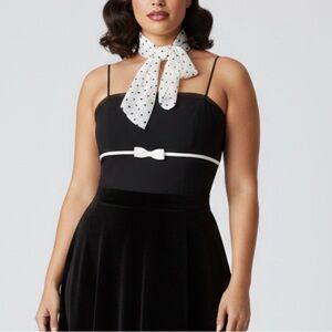 Vintage B2 Black White Bow Bustier Cami Bodice Top Y2K Preppy Size 14